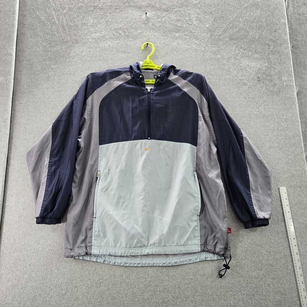 VINTAGE Nike VB Men Jacket L Gray Windbreaker Center Swoosh Volley Ball 90s READ - Picture 1 of 9